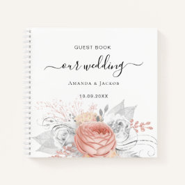 Cuaderno Boda rosa oro plata floral