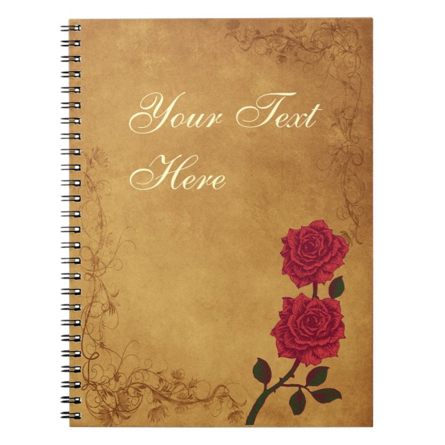 Cuaderno Boda Rosa Roja Vintage (Frente)
