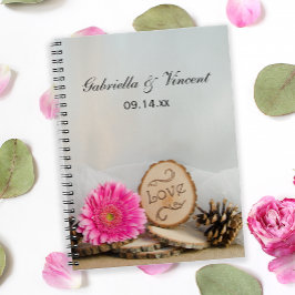 Cuaderno Boda Rustic Pink Daisy Woodland