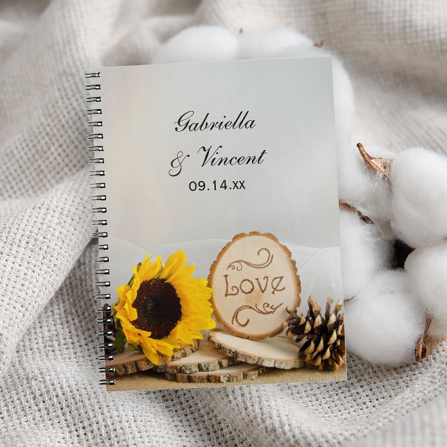 Cuaderno Boda Rustic Sunflowers Woodland (Subido por el creador)