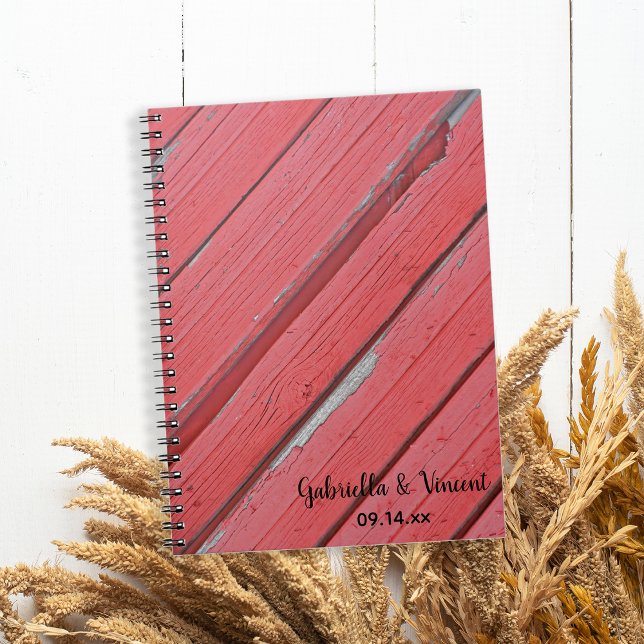 Cuaderno Boda rústica en el campo de la madera roja (Subido por el creador)