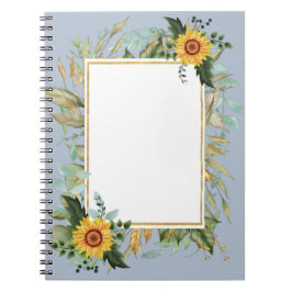 Cuaderno Boda Rústico BOHO Sunflowers Greenery