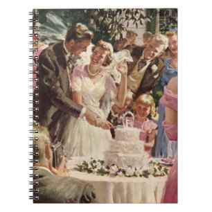 Cuaderno Boda Vintage Novia Novio Recién Casados Cortan la