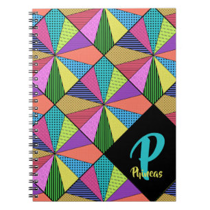 Cuaderno Bodas brillantes de patrón con un gran monograma