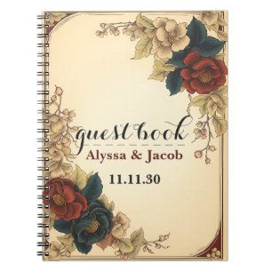 Cuaderno Bodas de Rosas Rojas Personalizadas con Marco Dora