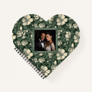 Cuaderno Bodas Florales de Pétalos de Gardenias Verdes Feli