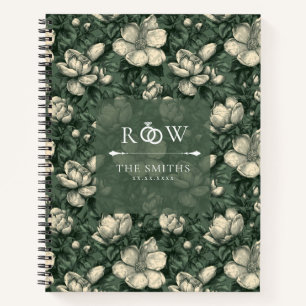 Cuaderno Bodas Florales de Petalos de Gardenias Verdes Feli