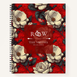 Cuaderno Bodas Rústicas de Fantasía con Gardenias Rojas de 