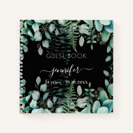 Cuaderno Bodega de eucalipto negro de cumpleaños