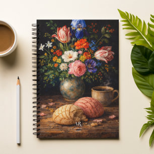 Cuaderno Bodegón de Concha Floral   Monograma