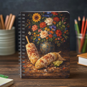 Cuaderno Bodegón floral de elote   Monograma