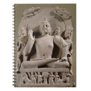 Cuaderno Bodhisattva asentado, Mathura (piedra arenisca