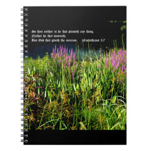 Cuaderno Bog Garden con 1 Corinthians 3:7
