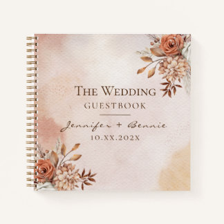 Cuaderno Bohemia acuarela Flor Floral Boda Caída