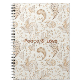 Cuaderno Bohemio hippie sesentero de la paz con estampado d