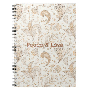 Cuaderno Bohemio hippie sesentero de la paz con estampado d