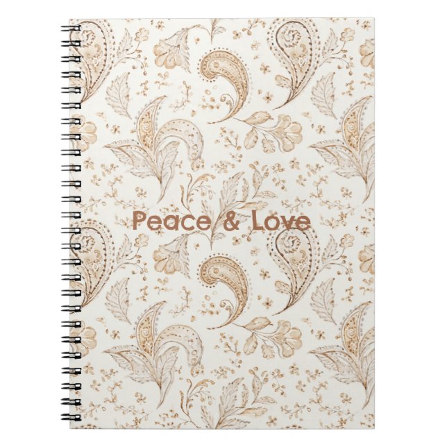 Cuaderno Bohemio hippie sesentero de la paz con estampado d (Frente)