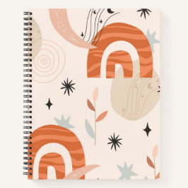 Cuaderno Boho arco iris línea abstracta arte estrellas de l
