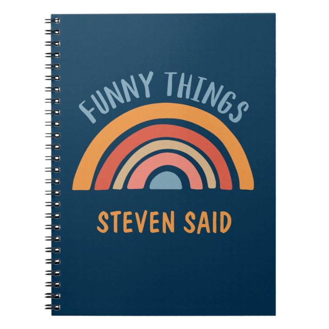 Cuaderno Boho Arcoíris Cosas Divertidas Que Mi Hijo Dijo Pe (Frente)