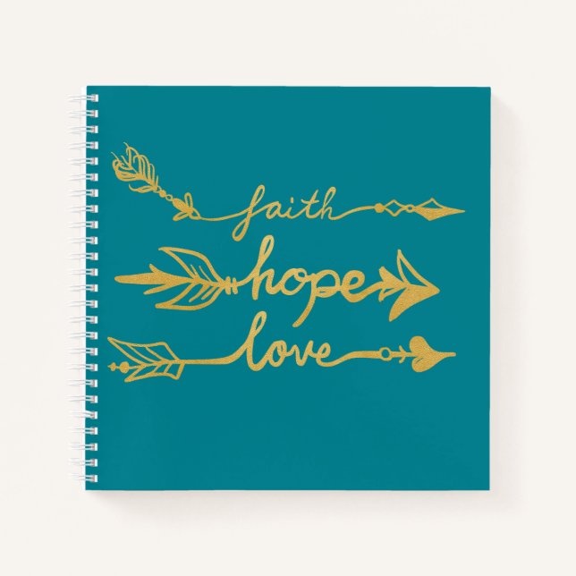 Cuaderno Boho Arrows Fai, Hope, Love (Anverso)