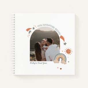 Cuaderno Boho Baby Arcoíris Recuerdos y Logros del Primer A