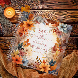 Cuaderno Boho Baby in Bloom Fall Floral Shower Guest Book