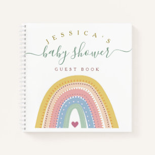 Cuaderno Boho Baby Rainbow Baby Shower Guest Book