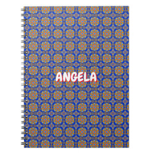 CUADERNO BOHO BLUE NARANJA GEO DESIGN
