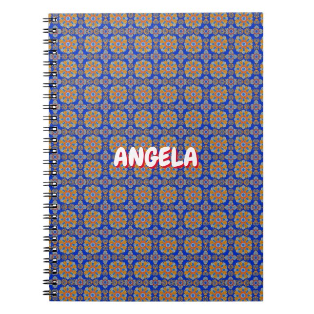CUADERNO BOHO BLUE NARANJA GEO DESIGN (Frente)