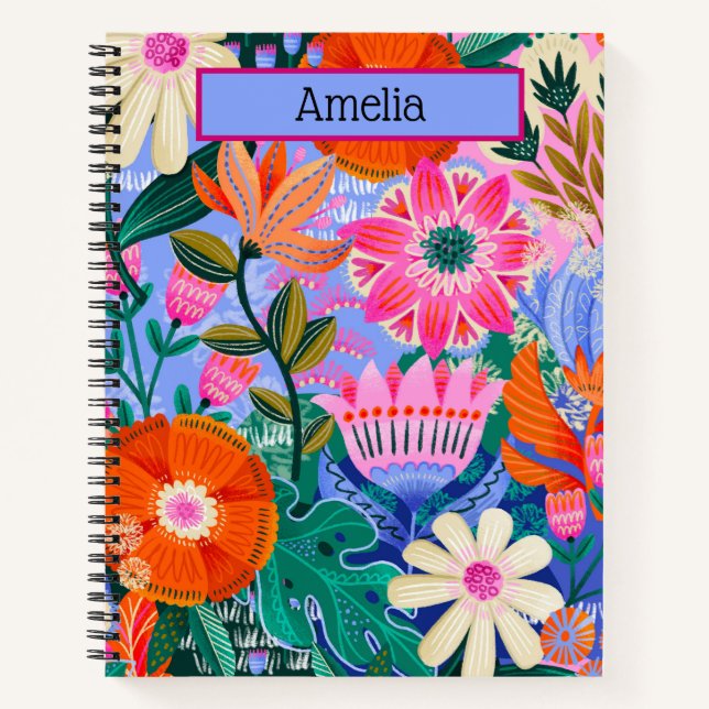 Cuaderno Boho Botanical personalized Spiral Notebook (Anverso)