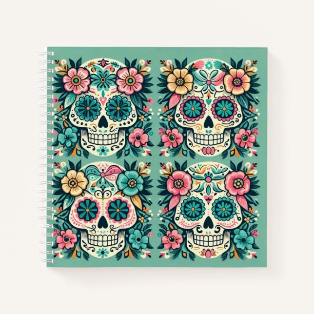 Cuaderno Boho Calaveras de Azúcar (Anverso)