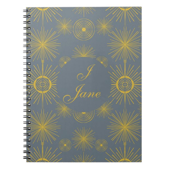 Cuaderno Boho Celestial Sun Stars Personalized Vintage (Frente)