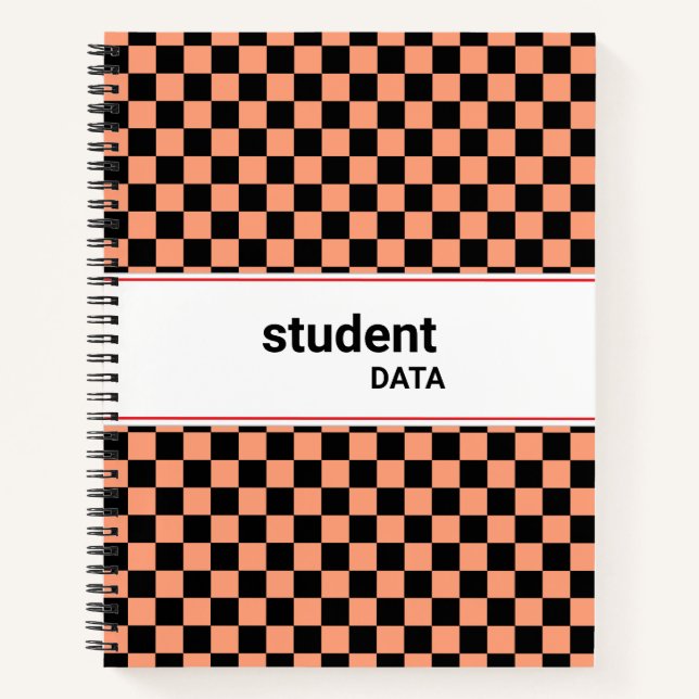 Cuaderno Boho Checkerboard Binder | Trendy Back to School  (Anverso)