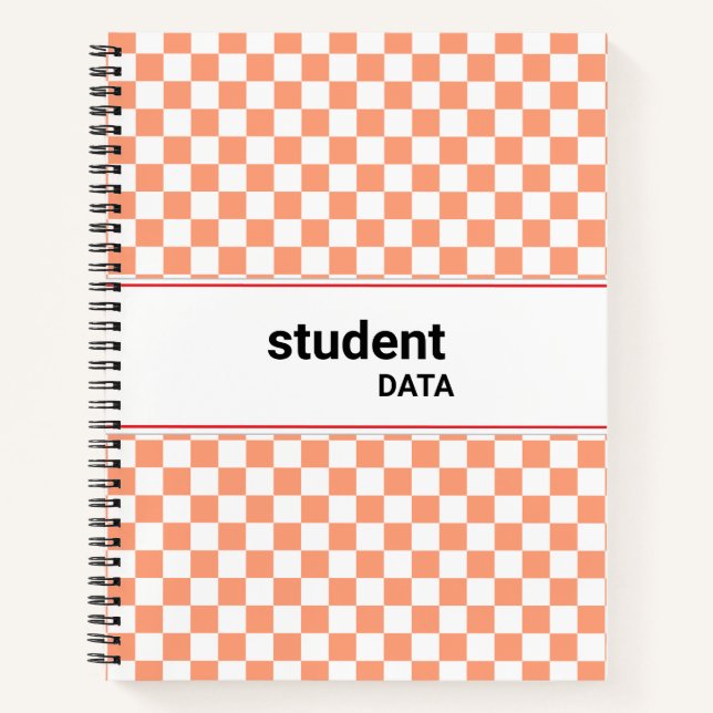 Cuaderno Boho Checkerboard Binder | Trendy Back to School  (Anverso)