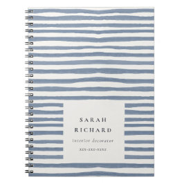 Cuaderno Boho Chic Azul Terroso Aquarela Tiras Dibujadas a 