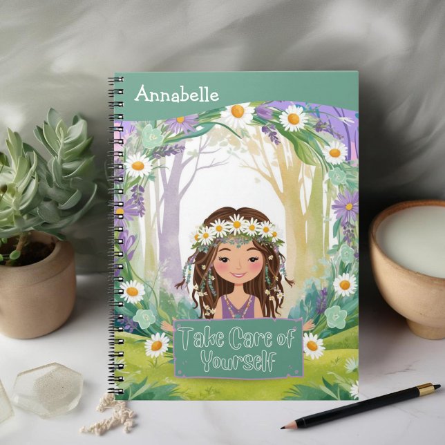 Cuaderno Boho Chica Green "Cuídate" (Subido por el creador)