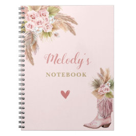 Cuaderno Boho Cowgirl Boot Country Pampas Grass