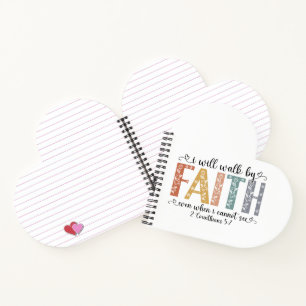 Cuaderno Boho cristiano camina por la fe versículo de la Bi