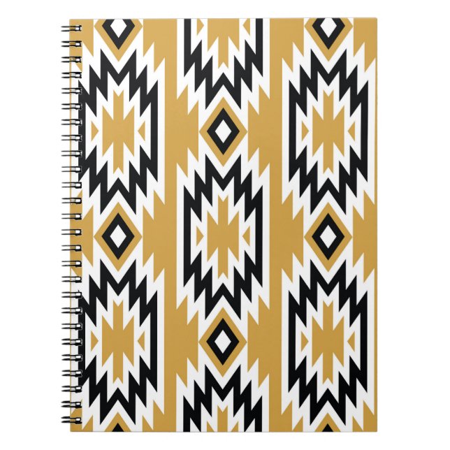 Cuaderno Boho étnico: patrón geométrico vintage. (Frente)