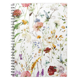Cuaderno Boho Flor Silvestre Aquarela Primavera Flor
