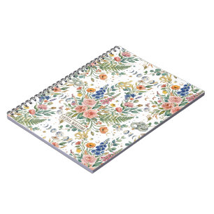 Cuaderno Boho Floral Celestial Luna  & Serpientes Botánico