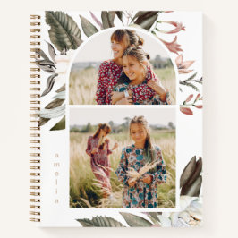 Cuaderno Boho Floral Two Photo and Name Notebook