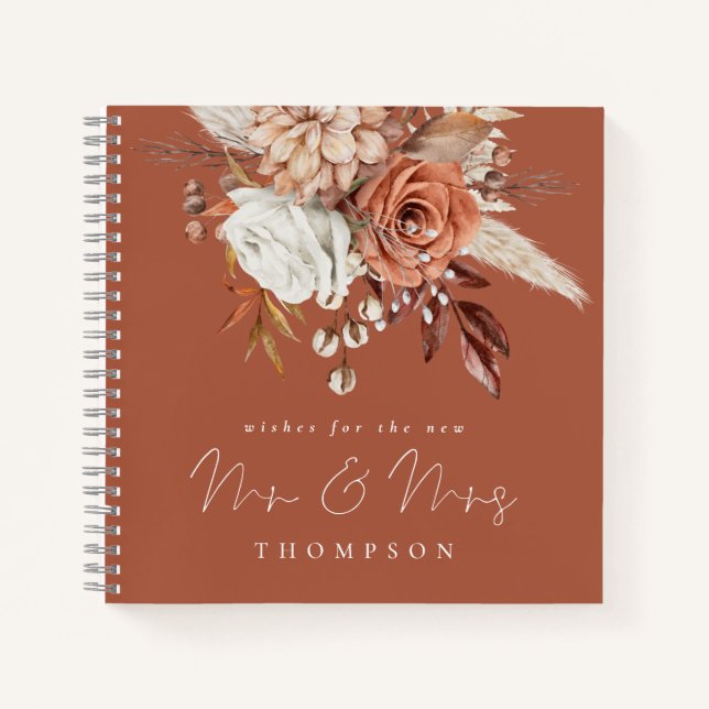Cuaderno Boho Florals Mr. Terracotta Guest Book (Anverso)