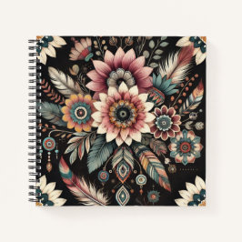 Cuaderno Boho florece por la noche