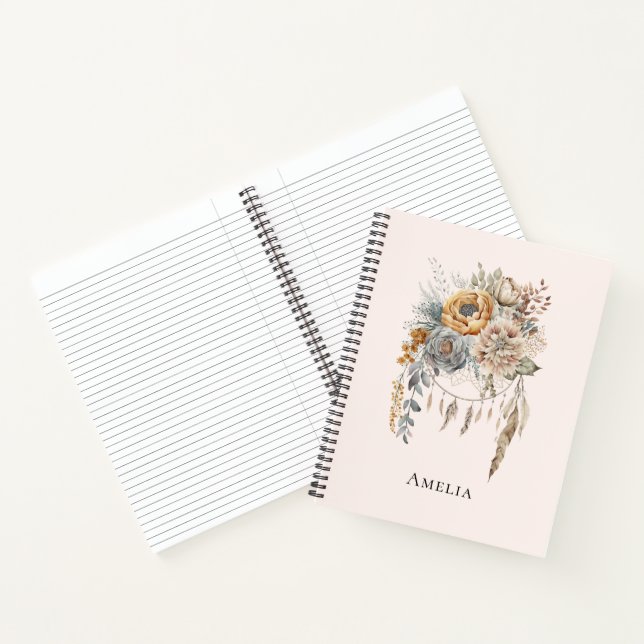 Cuaderno Boho Flower Bouquet y Dreamcatcher (Interior)