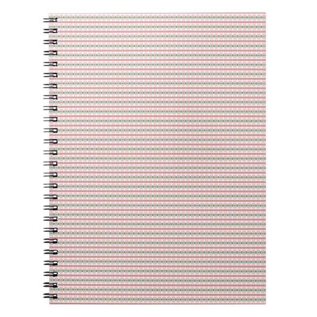 Cuaderno Boho Funky Retro Eclectic Pastel Navidad Raya (Frente)