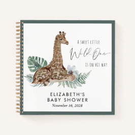 Cuaderno Boho Giraffe Watercolor Baby Shower Guest Book