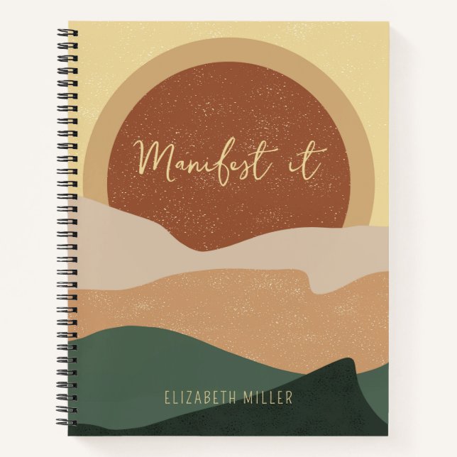 Cuaderno Boho Journal lo manifiesta, ley de atracción (Anverso)