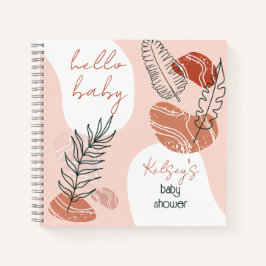 Cuaderno Boho Minimalista Hello Baby Shower Rubor Guest Boo