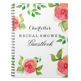 Cuaderno boho moda Coral novia ducha Guestbook